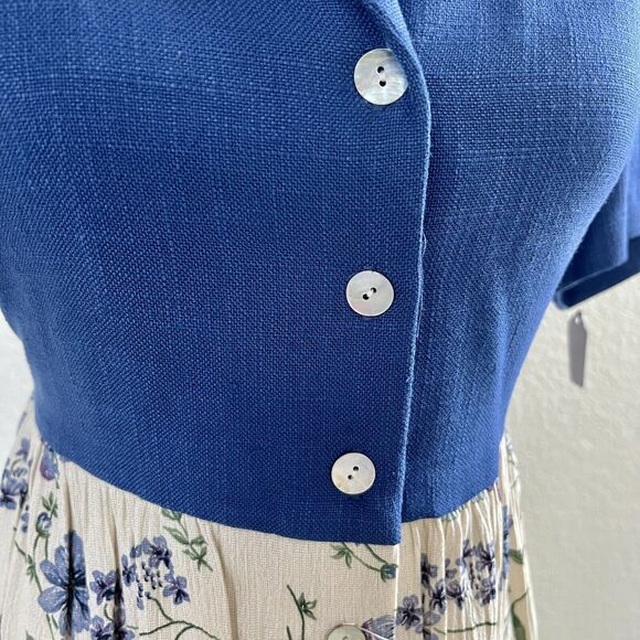WHIRLAWAY FROCKS Sz 14 Maxi Dress Floral Vintage Prairie Modest Cottagecore USA - Picture 4 of 16